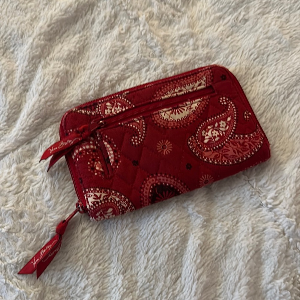 Vera Bradley Red Paisley Cotton Wallet